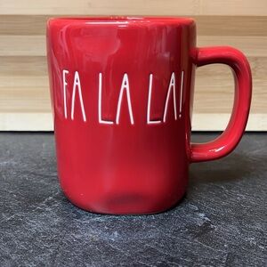 Rae Dunn Red “FA LA LA!” Mug